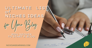 BLOG NICHE LIST IDEAS
